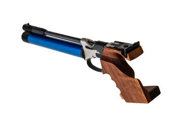 Air gun. Modern pneumatic weapon for air soft, sports and entertainment. Isolate on a white back