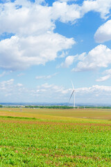 Wind turbines in the countryside of Northeast China