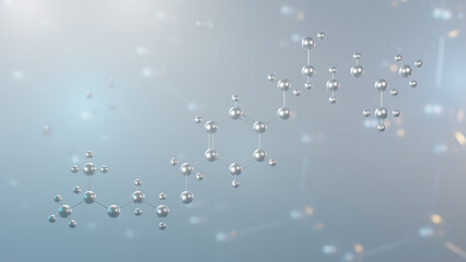 bisoprolol molecular structure, 3d model molecule, zebeta, structural chemical formula view from a microscope