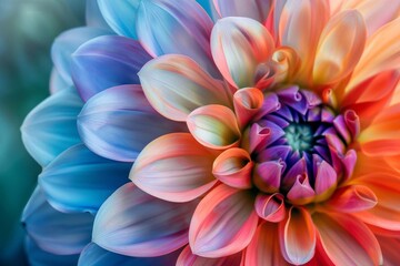 Fototapeta premium Closeup of colorful dahlia flower,