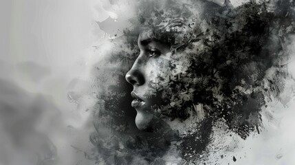 Lady face with smoke art