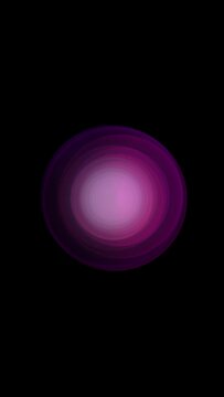 Violet, pink and purple light circles. Seamless loop. Vertical. Black background for composition. Abstract and sci-fi concepts. 