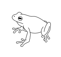 Vector isolated one single frog toad frog meat icon  colorless black and white contour line easy drawing
