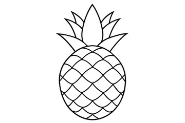 pineapple outline silhouette vector illustration