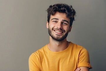 Obraz premium Portrait of a smiling, confident young man.