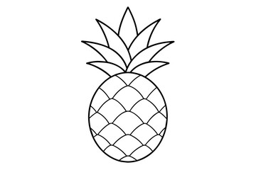 pineapple outline silhouette vector illustration