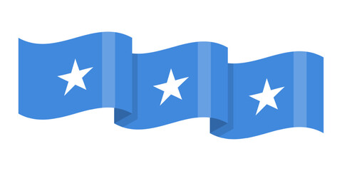 Vector illustration of wavy Somalia flag on transparent background