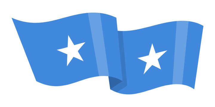 Vector illustration of wavy Somalia flag on transparent background