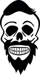 Flat isolated hipster skull. Halloween skull illustration vector.
