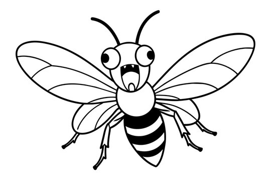 recommend clip art: bee screams icon vector outline illustration