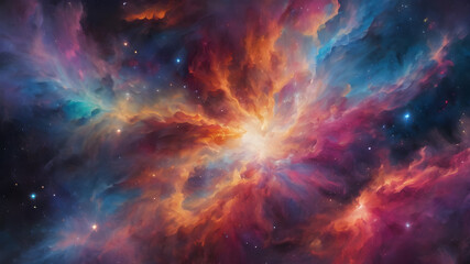 Colorful space galaxy cloud nebula. Stary night cosmos, close up of vibrant nebula in the night sky, view from outer space background, colorful abstract nebula space galaxy, fantastic supernova