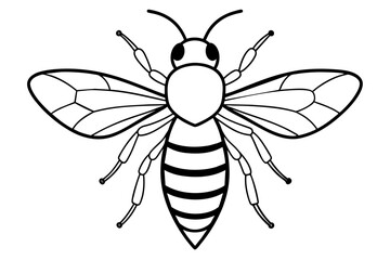 bee screams icon vector outline illustration