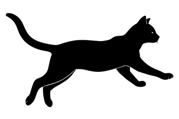 silhouette cat jumping vector illustration