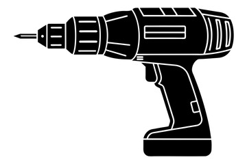 drill machine silhouette vector illustration 