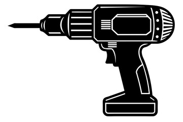 drill machine silhouette vector illustration 