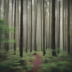 Naklejka premium morning in the forest