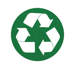 Green recycle symbol on isolated on transparent background. PNG File