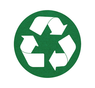 Green recycle symbol on isolated on transparent background. PNG File