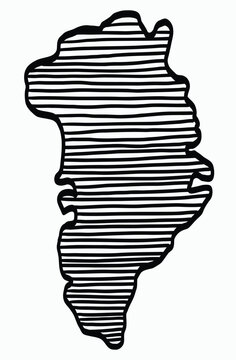 recommend clip art: Doodle freehand drawing of Greenland map.