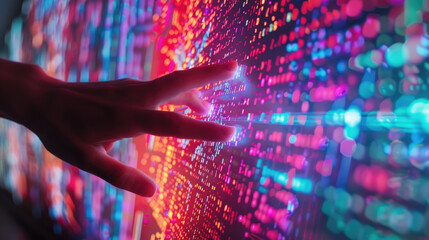  Hand Floating Over Dynamic Interface, Starting Sequence, digital technology