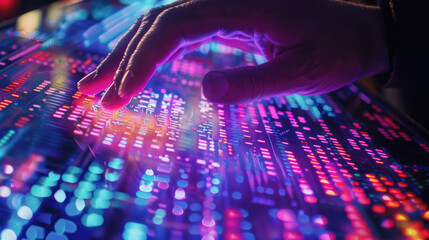  Hand Floating Over Dynamic Interface, Starting Sequence, digital technology