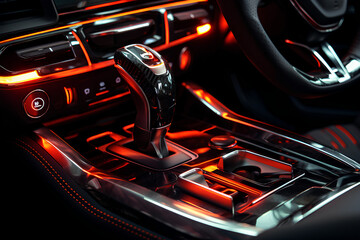 Automatic transmission on the car. The interior of the car.