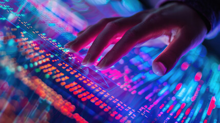  Hand Floating Over Dynamic Interface, Starting Sequence, digital technology