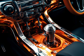 Automatic transmission on the car. The interior of the car.