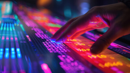  Hand Floating Over Dynamic Interface, Starting Sequence, digital technology