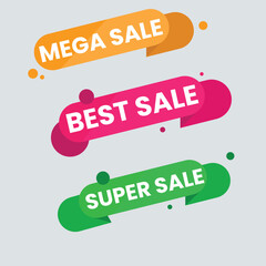 Sale tags collection. Special offer, big sale, discount, best price, mega sale banner set.