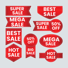Sale tags collection. Special offer, big sale, discount, best price, mega sale banner set.