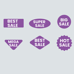 Sale tags collection. Special offer, big sale, discount, best price, mega sale banner set.
