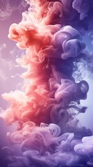 Obraz premium Abstract colorful clouds of paint smoothly mixing in water, creating the effect of explosive waves of color