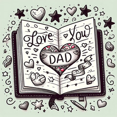 Fototapeta premium Happy Father's Day with Dad and son walking on the beach.