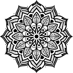 Mandala coloring book line art
