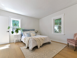 Modern residential bedroom interior