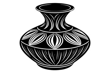 violet vase vector silhouette illustration