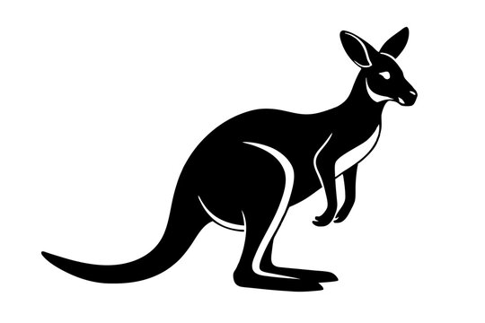 recommend clip art: kangaroo silhouette vector illustration