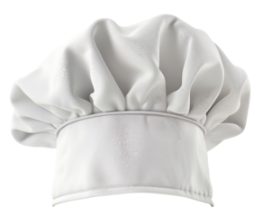 White Empty Chef`s Hat Template. Closeup Front View. Ai Generative