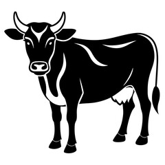 black and white cow