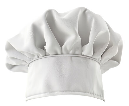 White Empty Chef`s Hat Template. Closeup Front View. Ai Generative