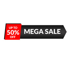 Mega Sale Label Discount Offer Label Banner Design