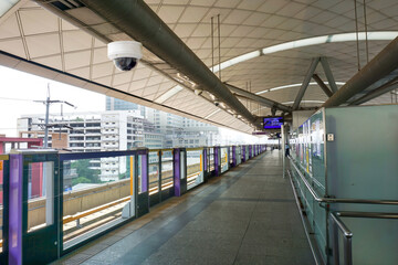 Obraz premium closed circuit camera, CCTV security train station