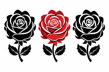 rose flower silhouette vector illustration