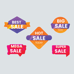 Sale tags collection. Special offer, big sale, discount, best price, mega sale banner set.