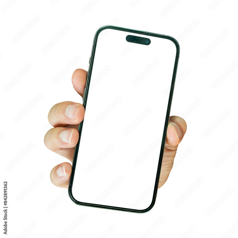 Canvas Prints hand holding smartphone isolated on transparent background - png format