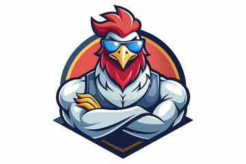 logo rooster shows vector illustration