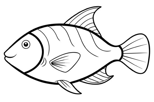 recommend clip art: triggerfish line art vector illustration