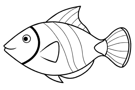 recommend clip art: triggerfish line art vector illustration