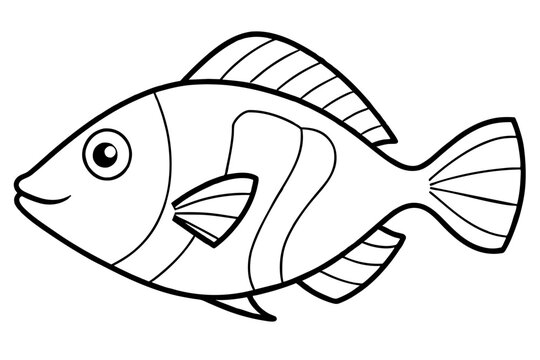 recommend clip art: triggerfish line art vector illustration